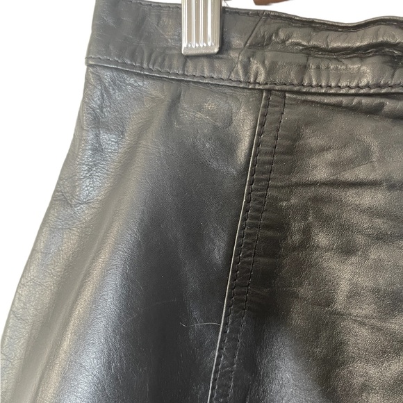Vintage Via Mix Genuine Leather Black Skirt Size 9 - Picture 11 of 14